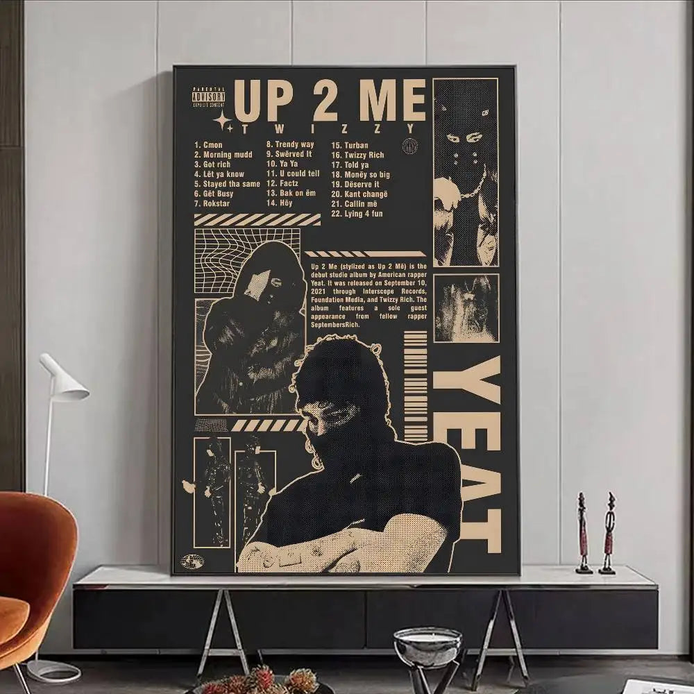HOT Y-Yeat New Album Poster HD art poster for home living room bar office decoration sticky waterproof Peaceful Pleasures Health and Wellness z9 15X20cmNoframe