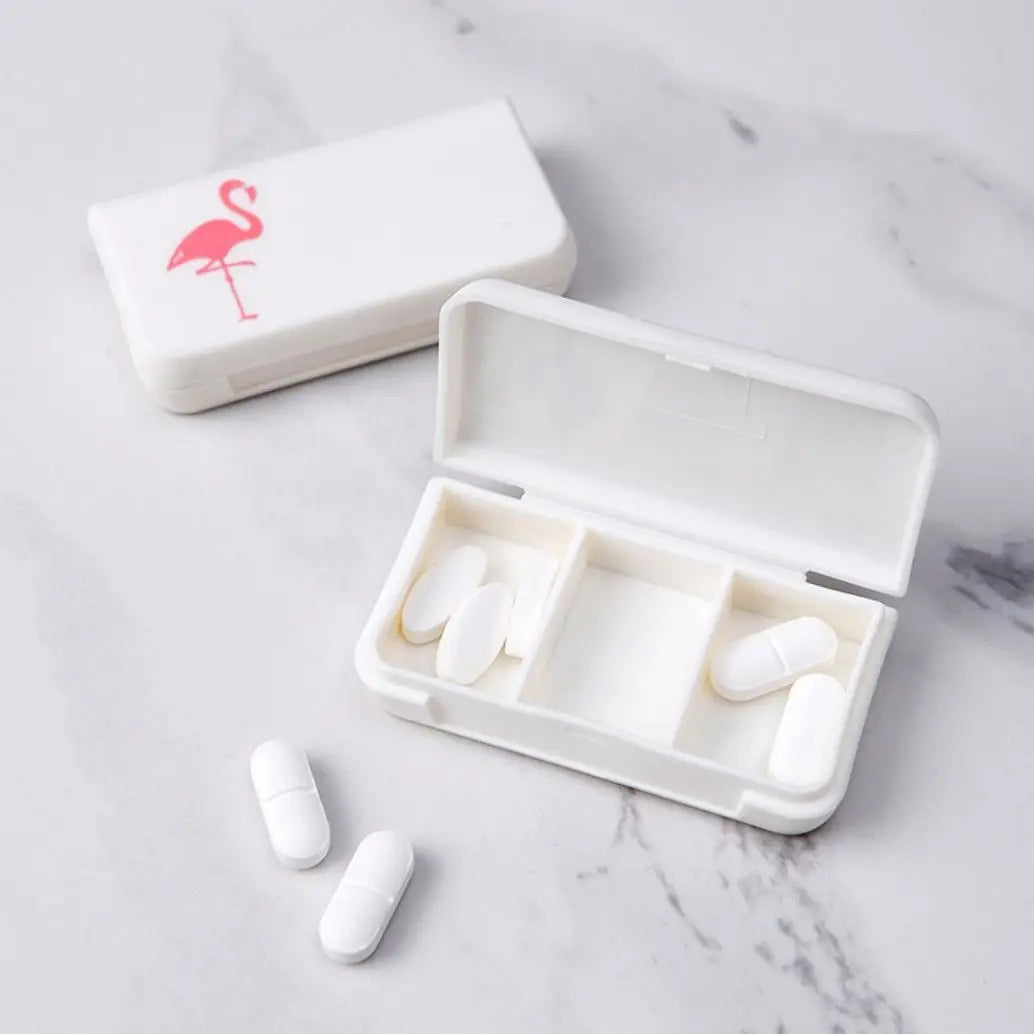 3-Grid Mini Pill Box Organizer | Cute Cactus Portable Case