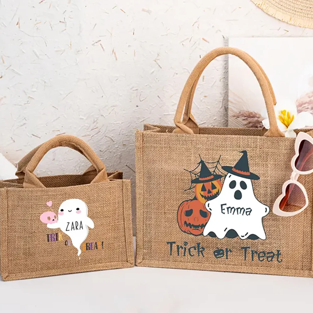 Personalized Halloween Trick or Treat Tote Bag | Custom Kids Name