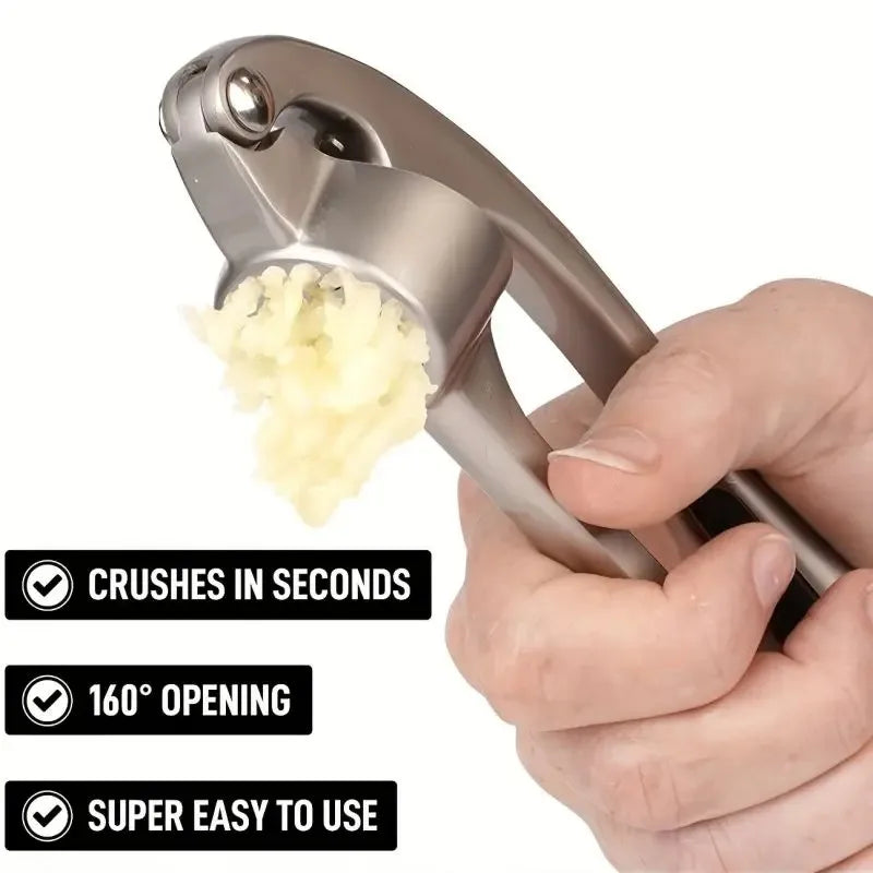 KUUJOJO Premium Garlic Press Set, Rust Proof & Professional Garlic Mincer Tool-Easy-Squeeze, Easy-Clean withSoft, Ergonomic Hand Peaceful Pleasures Health and Wellness