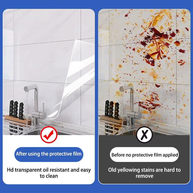 Transparent Kitchen Wall Film – Waterproof & Oil-Proof Sticker