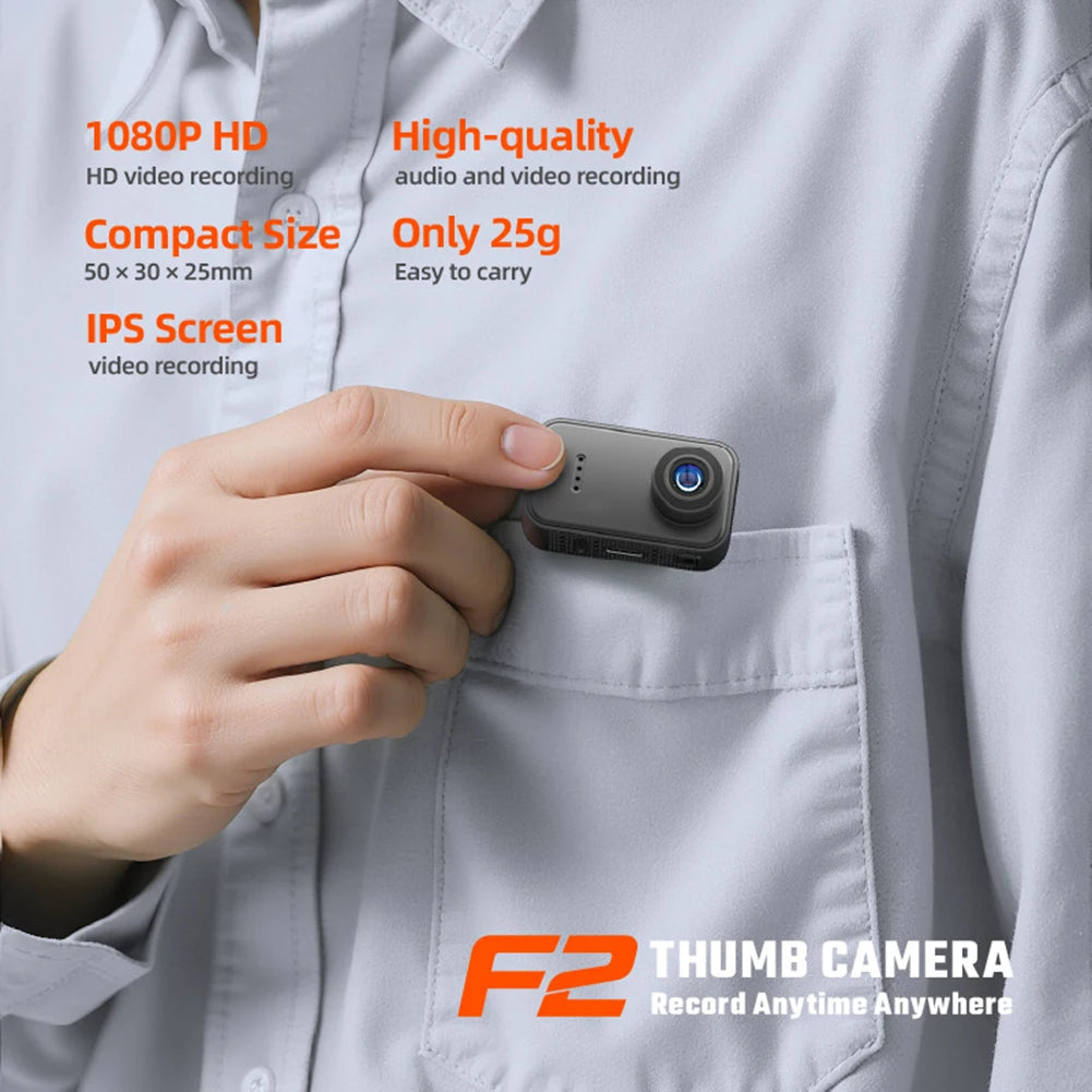 Thumb Actions Camera HD Motion Recorder Camera Cycle Riding VCR Pet Camera Mini Portable Sports DV Body-Cam For Photography Peaceful Pleasures Health and Wellness