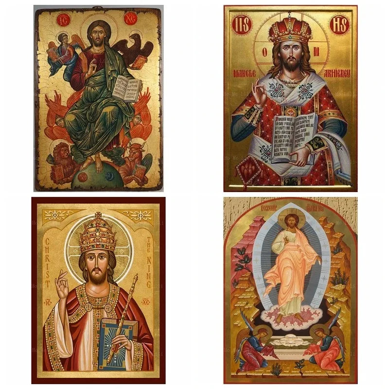 Orthodox Icon Of Christ The King Our Lord Jesus In Glory Divine Resurrection Religion Canvas Wall Art By Ho Me Lili Room Decor Peaceful Pleasures Health and Wellness