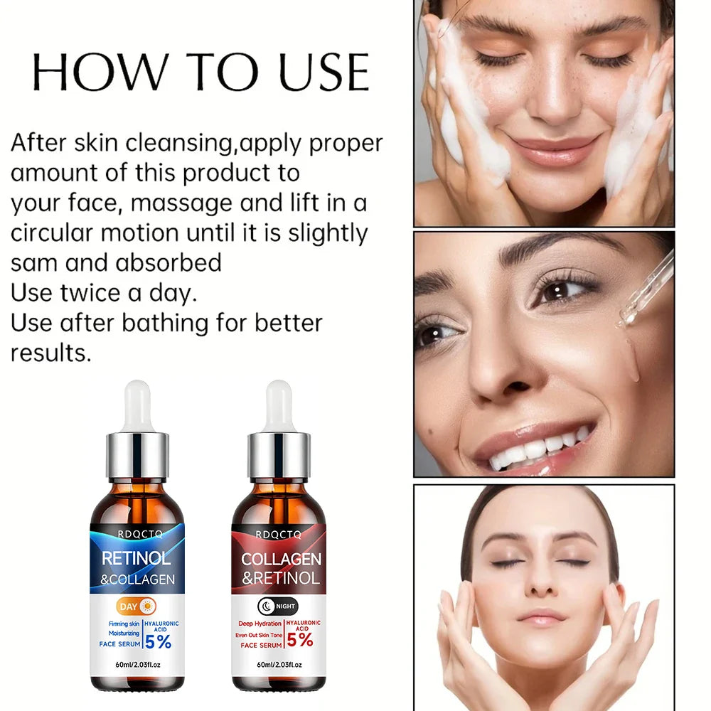 Retinol & Collagen Day Night Serum 2-Pack | Hyaluronic Acid