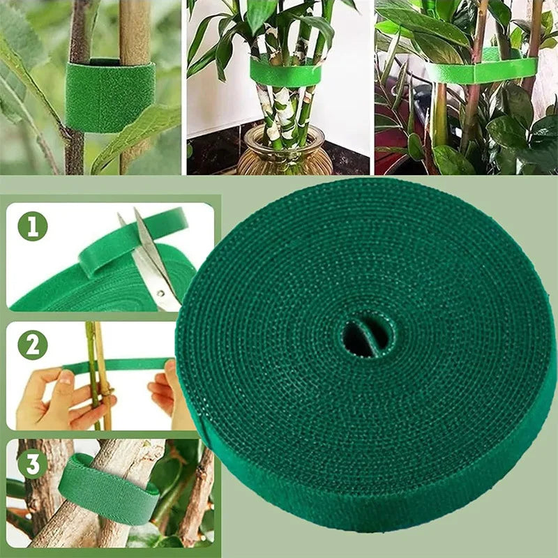 10m Reusable Nylon Plant Ties | Self-Adhesive Garden Tape