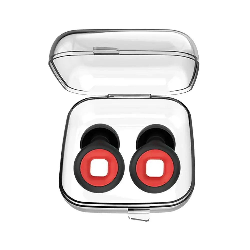 Ear Plugs for Sleeping – Reusable Silicone Earplugs 25dB Peaceful Pleasures Health and Wellness red