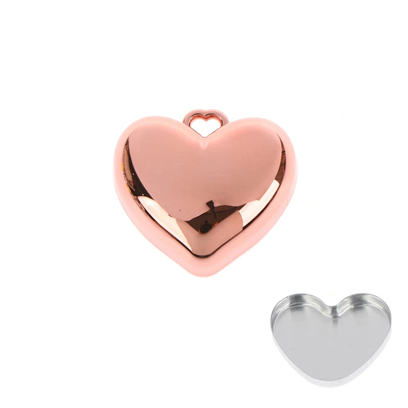 1Pcs Heart Shape Mini Empty Blush Powder Box Eye Shadow Container With Mirror And Aluminum Pan Key Chain Lipstick Case Packaging Peaceful Pleasures Health and Wellness Rose Gold