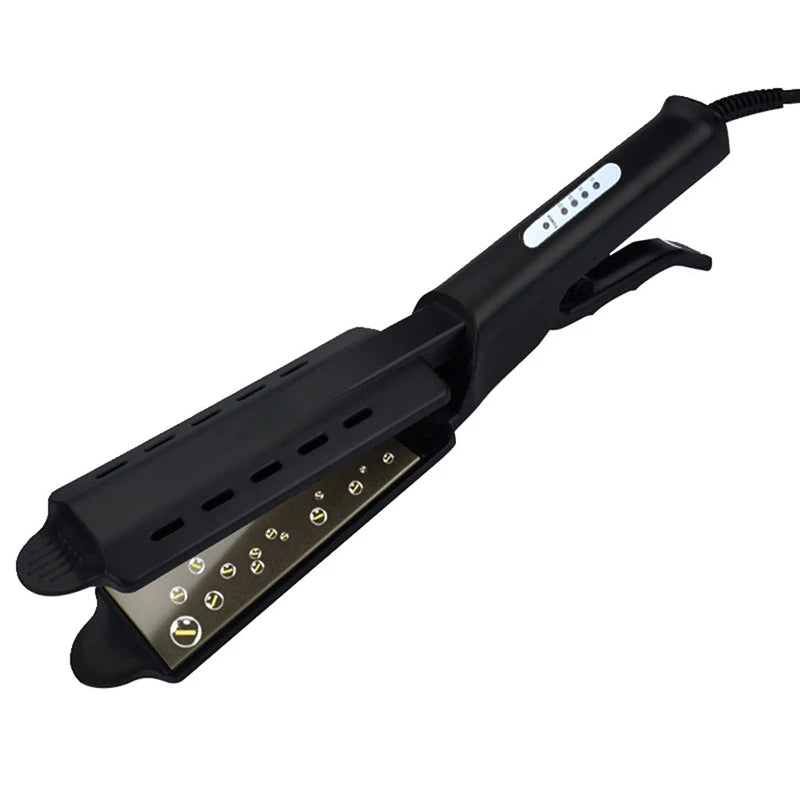 Four-temperature adjustable ceramic tourmaline ion flat iron wide panel professional styling tool for hair straighteners Peaceful Pleasures Health and Wellness black EU