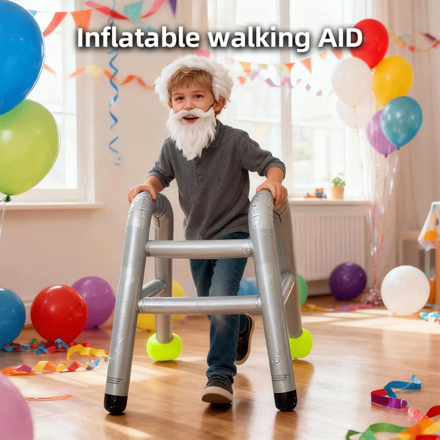 Inflatable Elderly Walker Costume - Hilarious Airfilled Party Decor for Christmas, Halloween, Stage Plays, Cosplay, Carnivals Peaceful Pleasures Health and Wellness