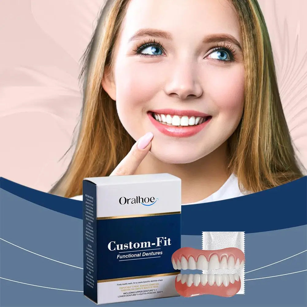 Silicone Temporary Denture Kit – Upper & Lower Whitening Set