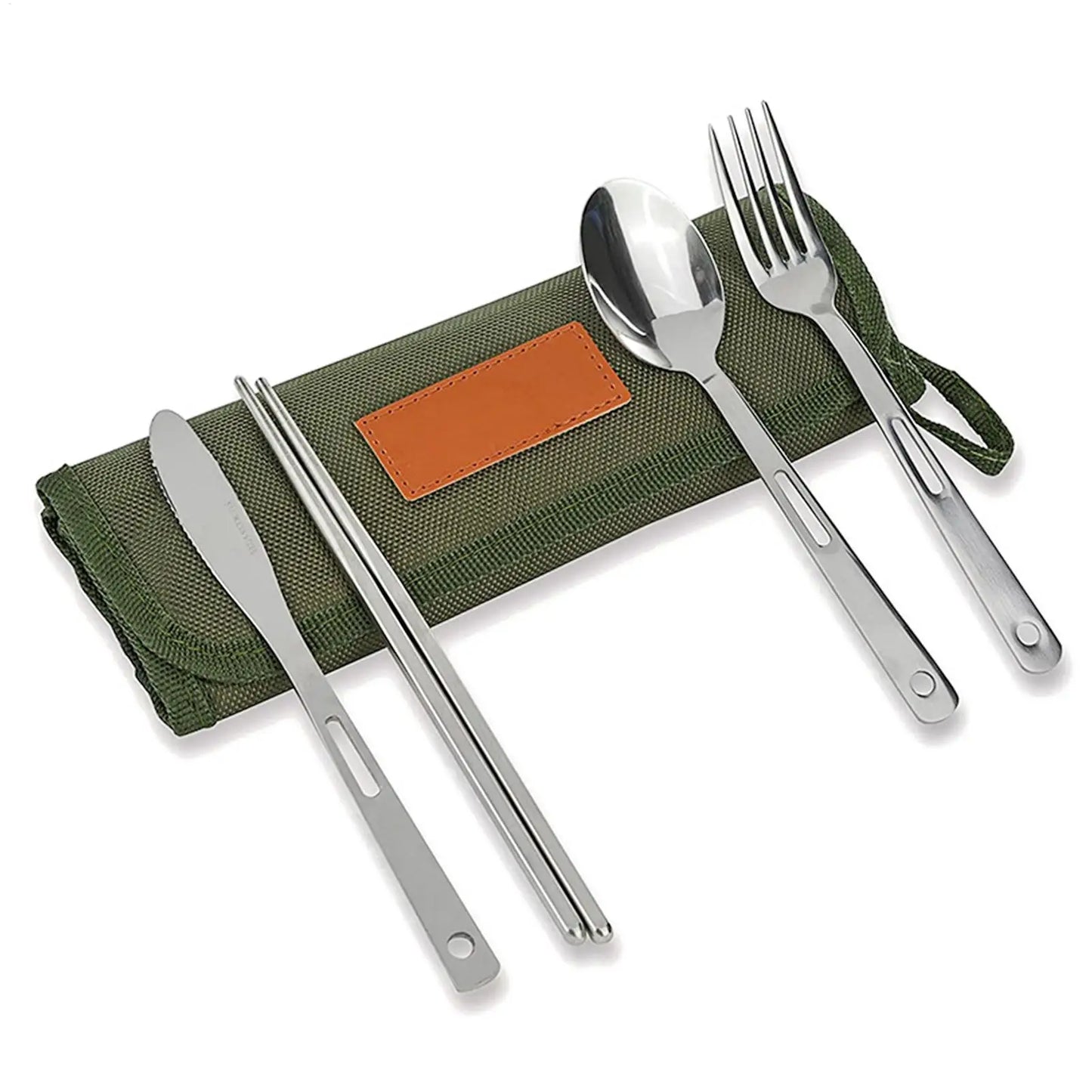 Roll-Up Camping Cutlery Bag – 13-Pocket Travel Organizer