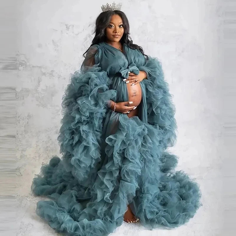 Tulle Lace Maternity Dress | Baby Shower & Photoshoot Gown