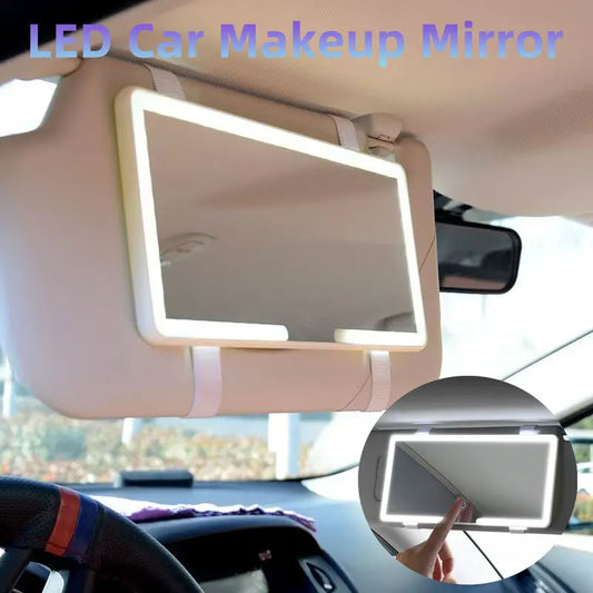 LED Car Sun Visor Vanity Mirror | 3 Modes, Rechargeable Car Visor Mirror Oasis Select WHITE