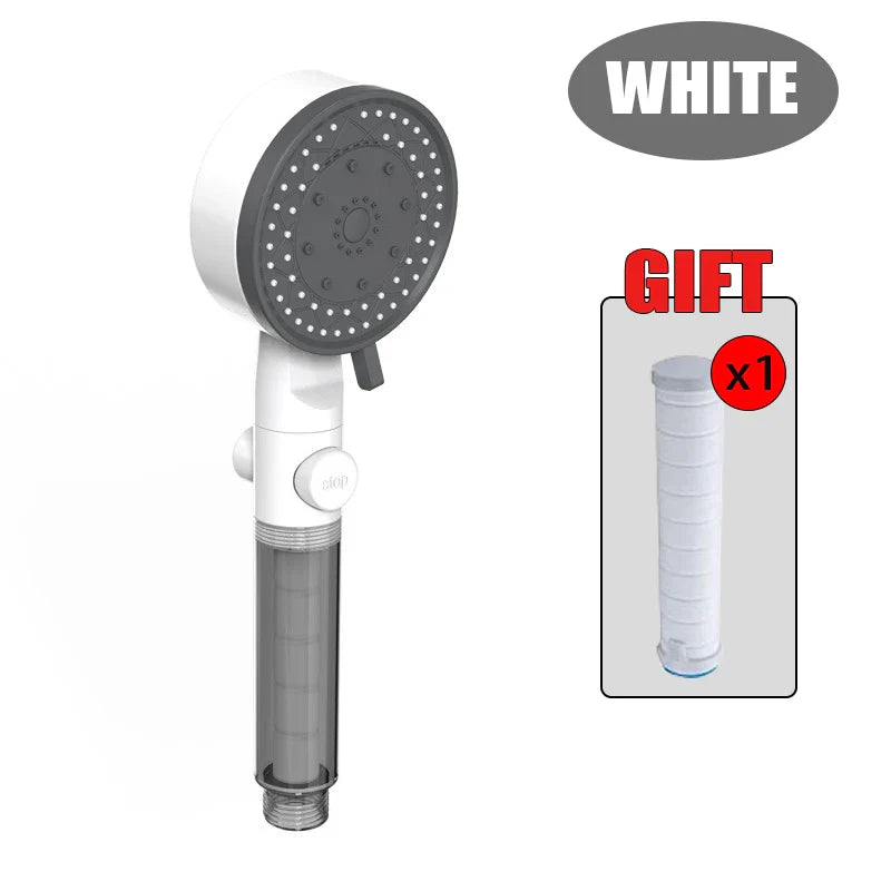 10-Mode Handheld Shower Head | Filter, High Pressure & Water Saving