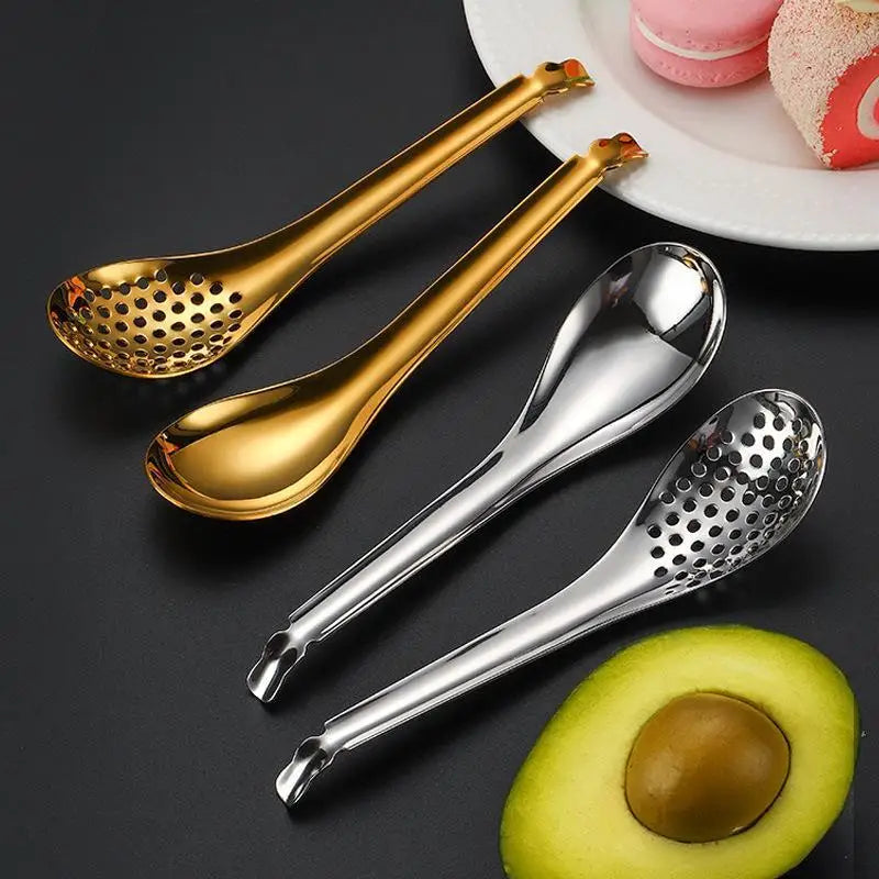 Stainless Steel Slotted Spoon – Caviar & Sauce Kitchen Tool