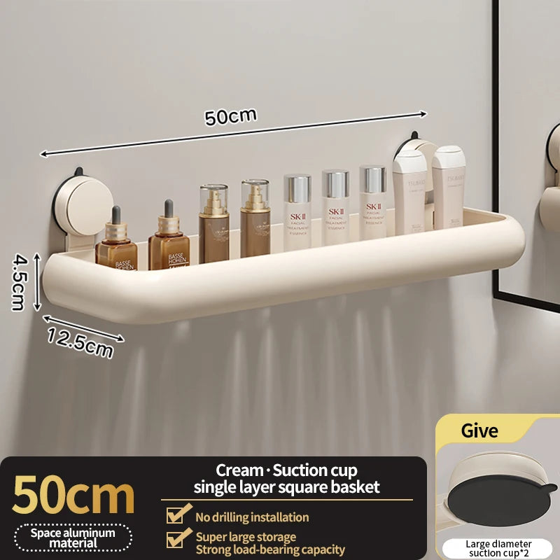 No-Drill Corner Shower Shelf | Suction Bathroom Organizer