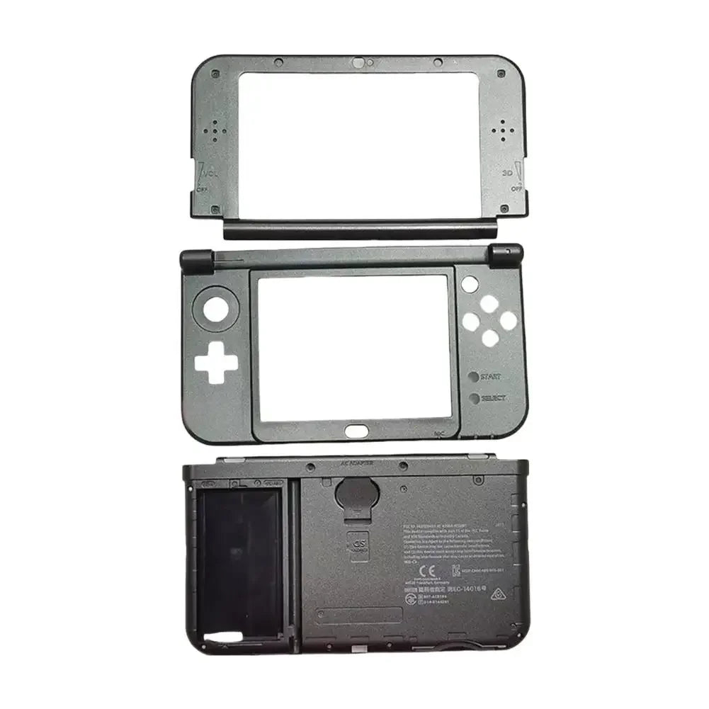 For NEW 3DS XL Replacement Complete Housing Case Set Middle Housing Shell Hinge Part Bottom Middle Shell Cover Plastic Frame Peaceful Pleasures Health and Wellness Gray