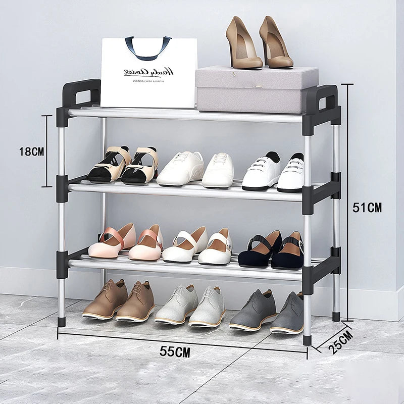 7-Story Aluminum Alloy Shoe Rack Multi-Layer Assembly Dust-Proof Storage for Dormitory Entrance Organizer shoemaker organizer Peaceful Pleasures Health and Wellness 3