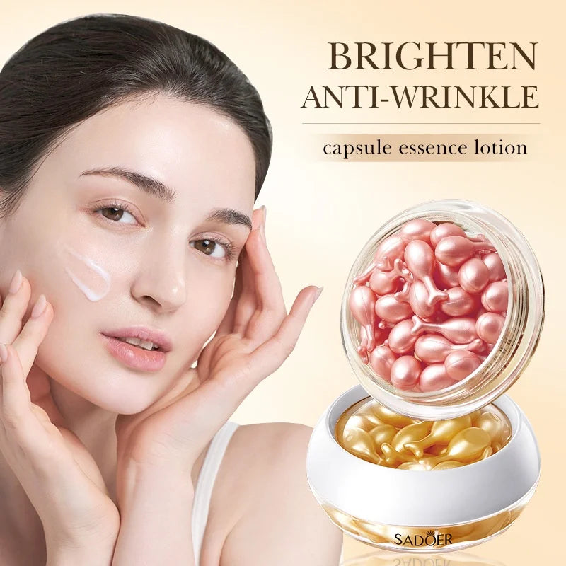 30pcs/box SADOER Snail Rose Capsule Essence Lotion for Moisturizing Repairing Hydrating Brighten Skin Peaceful Pleasures Health and Wellness