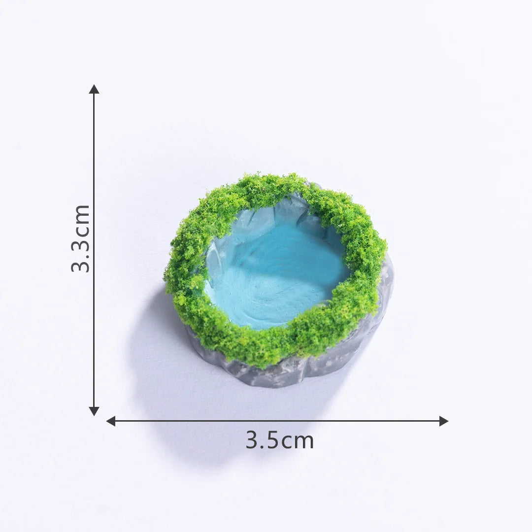 Miniature Landscape Mini Pool Model DIY Miniatures Fairy Garden Decor Micros Ponds Resin Craft Ornament Potted Bonsai Decor 피규어 Peaceful Pleasures Health and Wellness 14