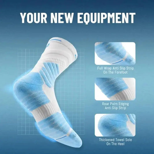 Men's Elite Thick Basketball Socks – Towel Bottom & High-Top Athletic Sports Socks Oasis Select
