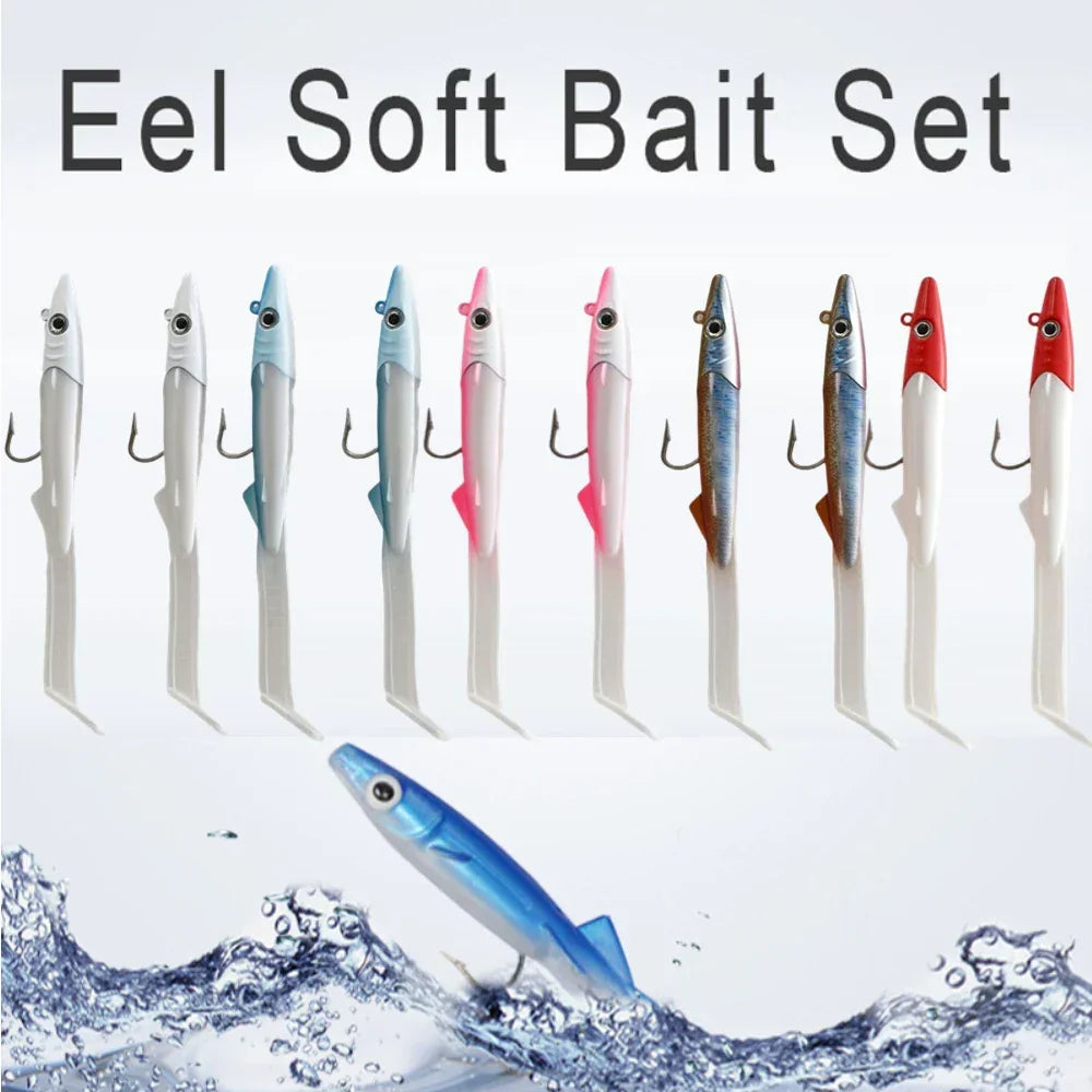 Soft Fishing Lures Kit Artificial Bait With VMC Hook 12cm 26g 2pcs/Pack Body Soft Lure for Freshwater Saltwater Fishing Peaceful Pleasures Health and Wellness