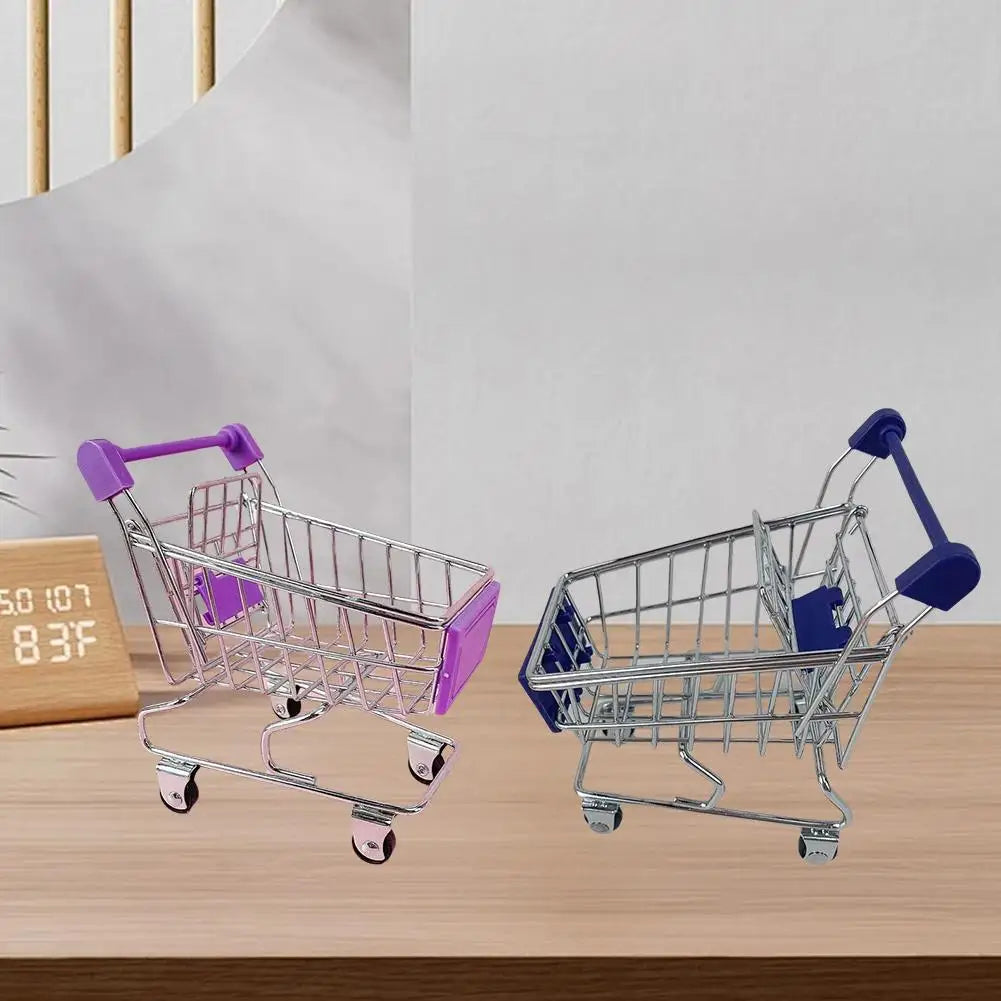 Metal Mini Toy Shopping Cart Realistic Supermarket Pretend Play Kids