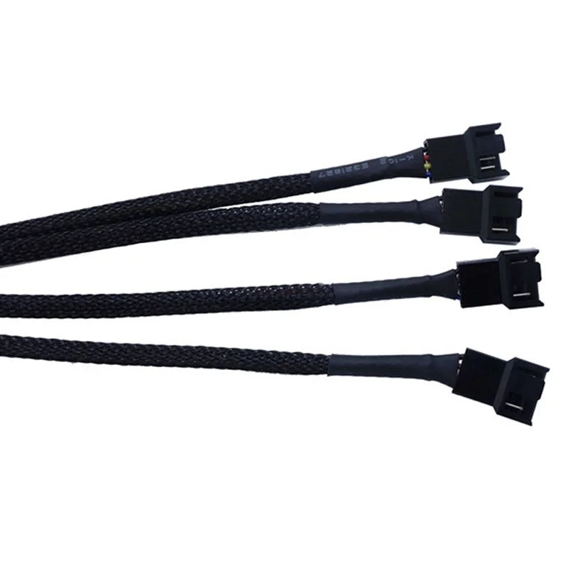 New 4 Pin Pwm Fan Cable 1 To 4/3/2/1 Ways Splitter Black Sleeved 27cm Extension Cable Connector Pwm Extension Cables Peaceful Pleasures Health and Wellness