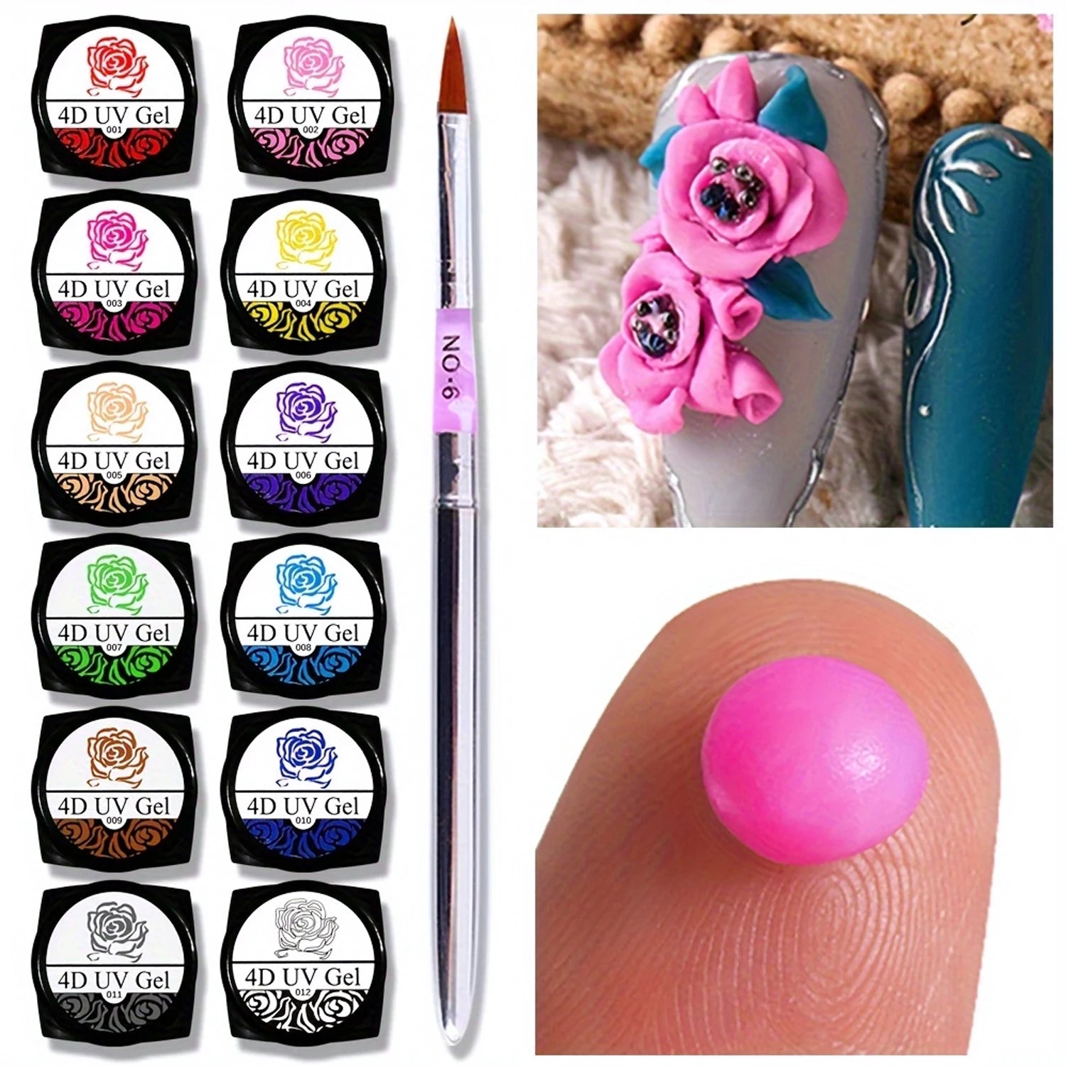 Nail Art Accessories Carving Gel Supplies 3D 4D Model Carved MudPlasticine UV Gel DIY Nails Painting Removable 3D Embossment Gel Peaceful Pleasures Health and Wellness
