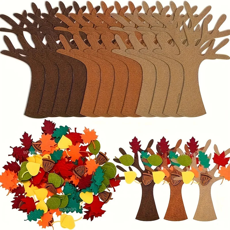 DIY Felt Tree Crafts Autumn Home Decoration Thanksgiving Party Gifts