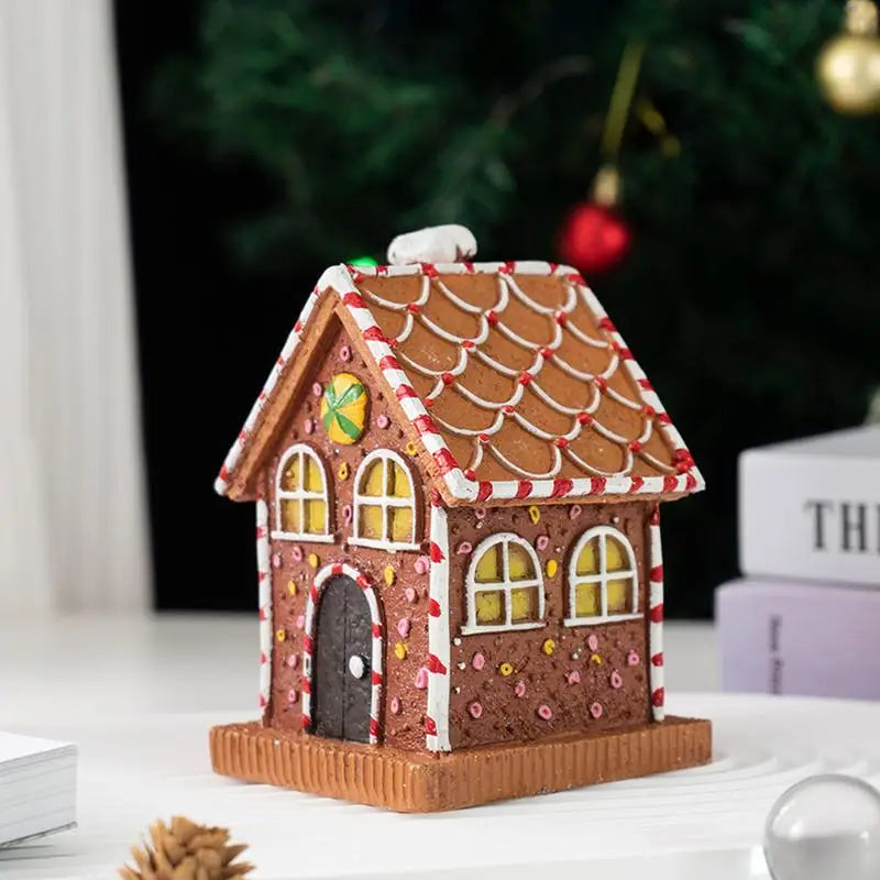LED Resin Gingerbread House | Christmas Village Tabletop Decor