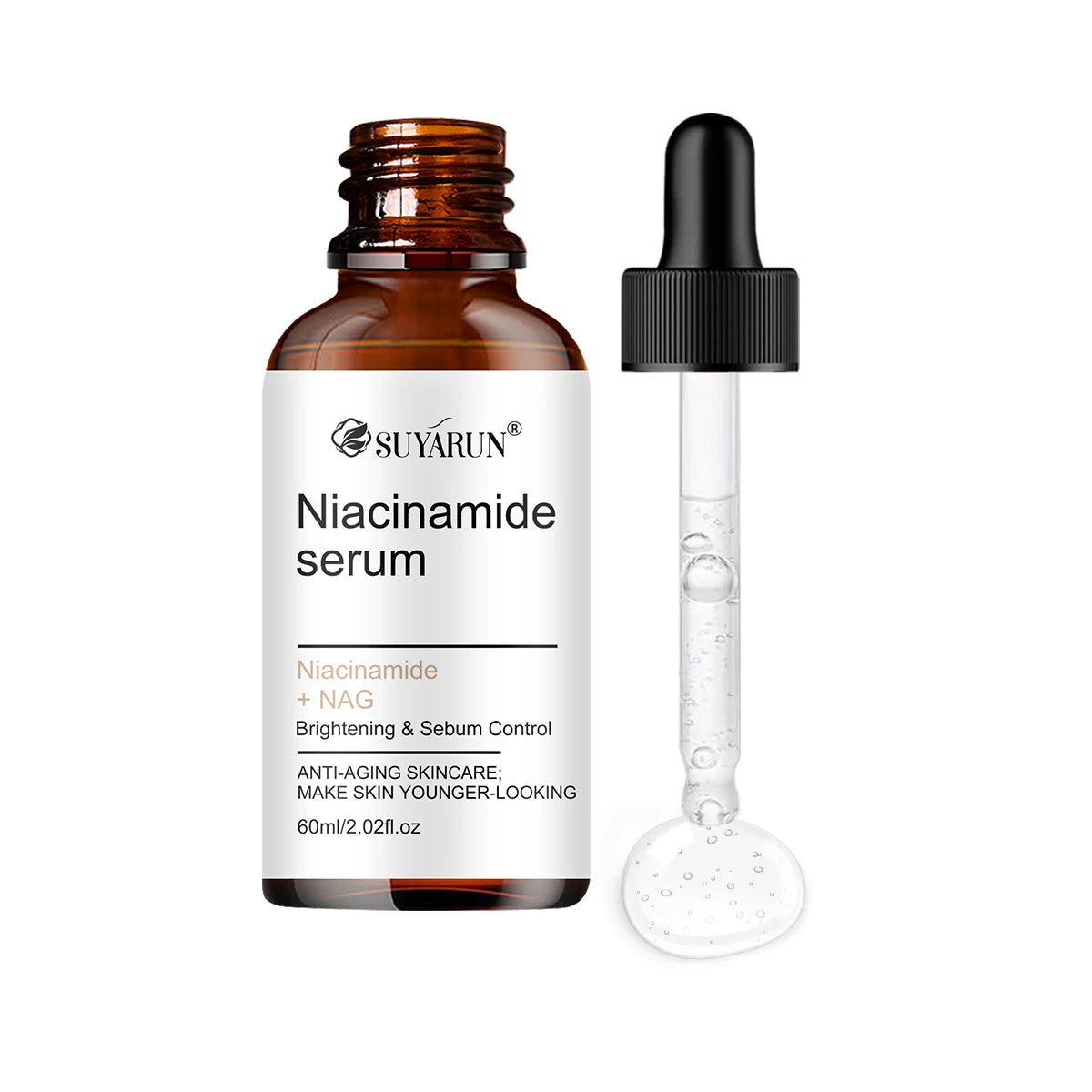 SUYARUN Niacinamide Serum 2% Formula - Moisturizing & Hydrating Facial Care, Brightening & Anti-Aging, For All Skin Types. Peaceful Pleasures Health and Wellness 60ml