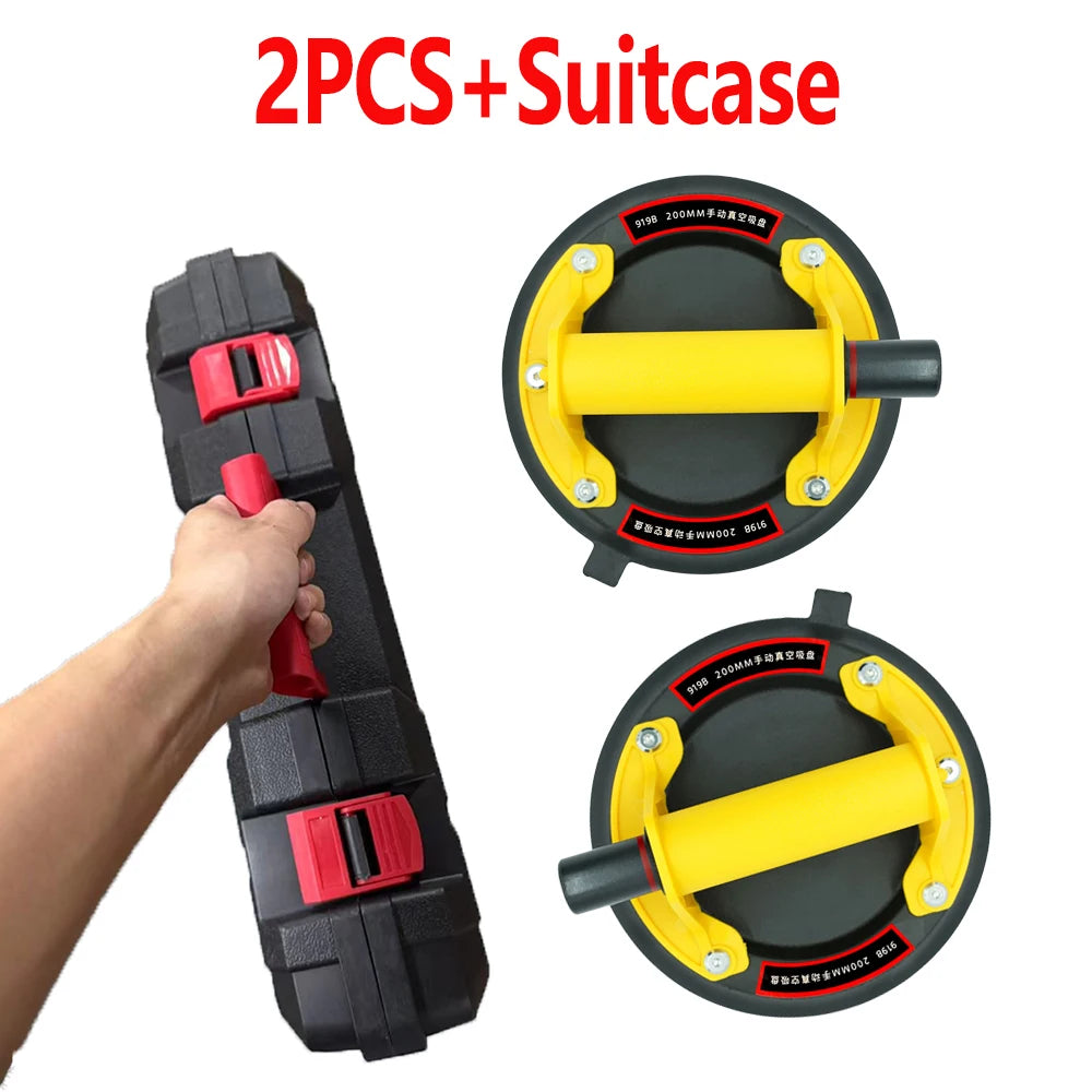 Heavy Duty 8" Vacuum Suction Cup Hand Air Pump Thickened Rubber for Glass Marble Tile Handling Peaceful Pleasures Health and Wellness YELLOW
