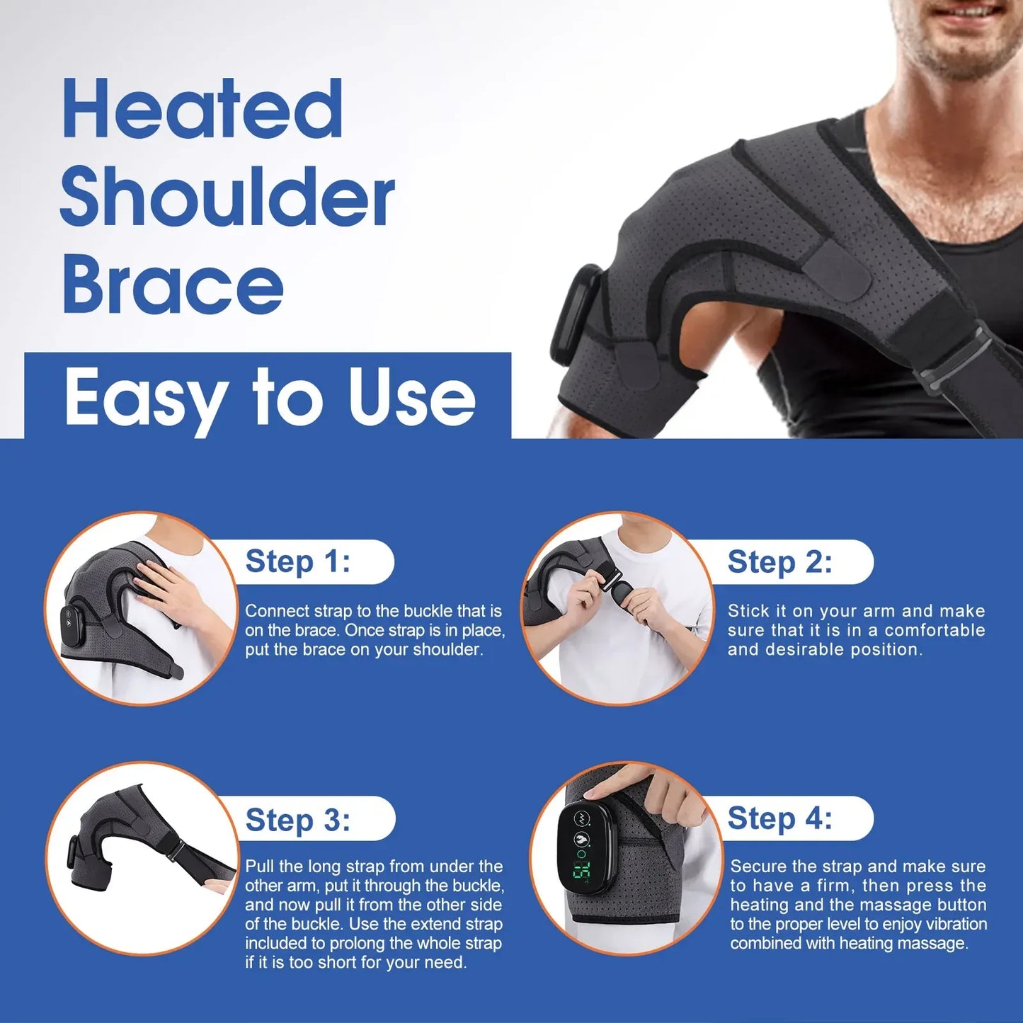 Electric Heated Shoulder Massage Wrap – Adjustable Warmth Shawl