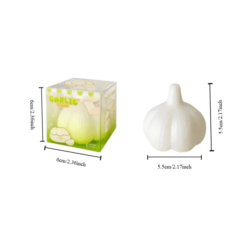 Garlic Shaped Novelty Rubber Eraser – Funny Cute Stationery