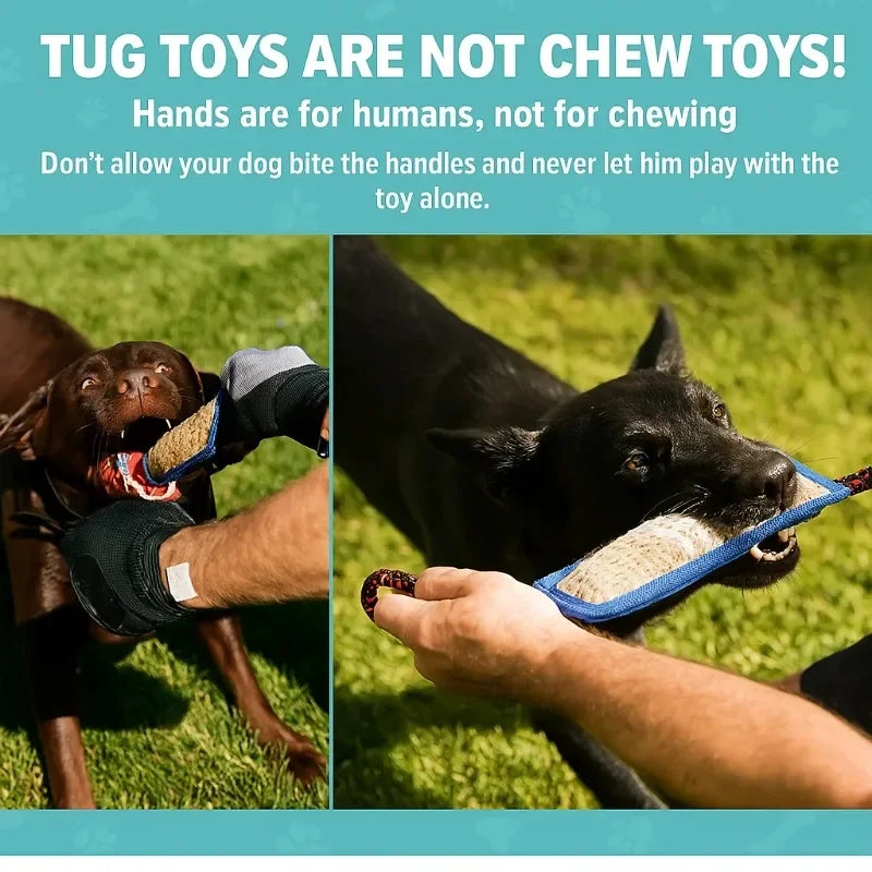 Dog Bite Jute Tug Toy with 2 Handles | Training & Play