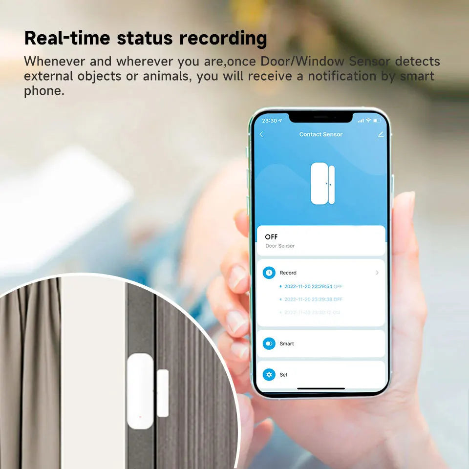 Tuya Zigbee Door Window Sensor Wireless Door Open Closed Detector Smart Home Alarm Security Protection for Home Assistant Peaceful Pleasures Health and Wellness