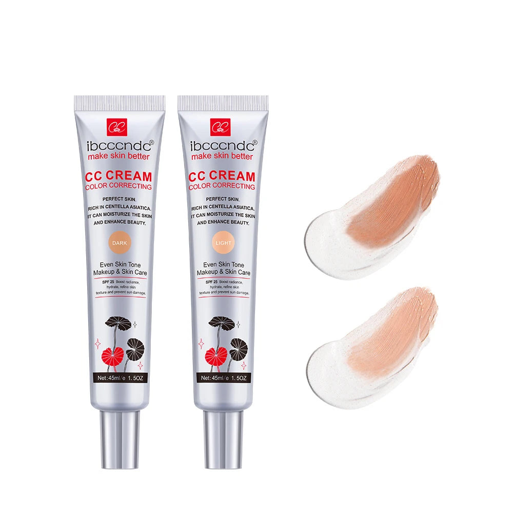 Color Correcting CC Cream Moisturizing Waterproof Anti-sweat Makeup Before Concealer Lasting Women Makeup Change CC Cream Peaceful Pleasures Health and Wellness dark and light