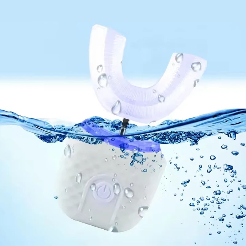 New Upgrade Waterproof Ultrasonic U-Shaped Toothbrush for Teeth Whitening 360-degree Cleaning Electric Toothbrush for Adults Peaceful Pleasures Health and Wellness