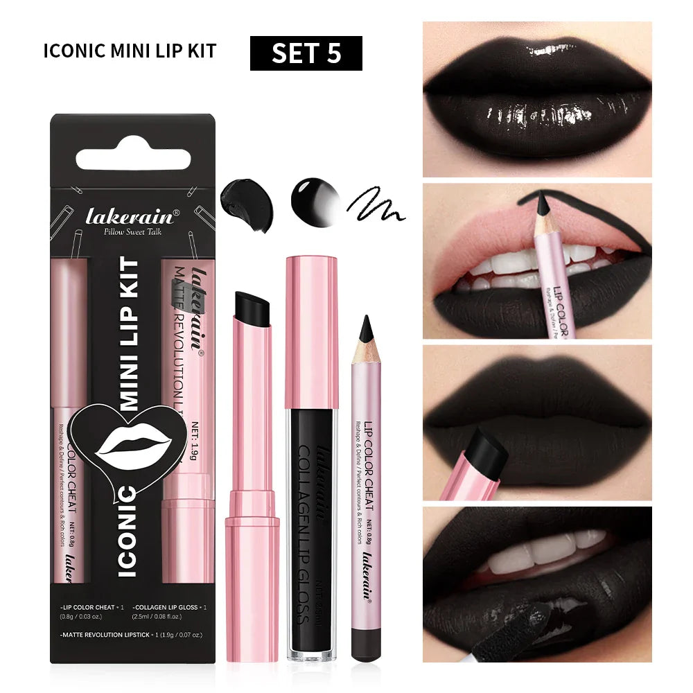 Matte Velvet Lip Kit – Lipstick, Liner & Gloss Set