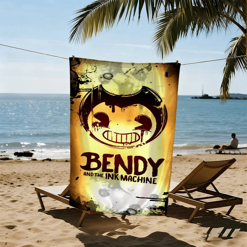 Bendy & the Ink Machine Quick-Dry Beach Towel | 11 Sizes Quick-Dry Beach Towel Peaceful Pleasures Health and Wellness