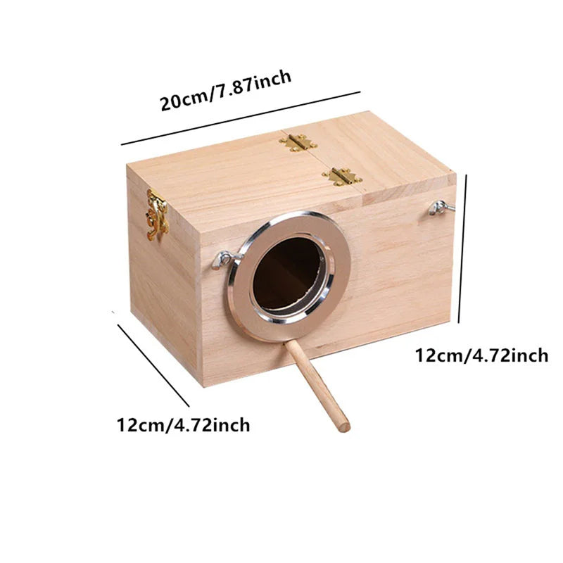 Wood Bird Nesting Box for Parakeets, Budgies & Lovebirds