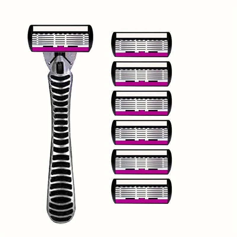 6-Layer Double Edge Safety Razor | Stainless Steel Manual Shaver