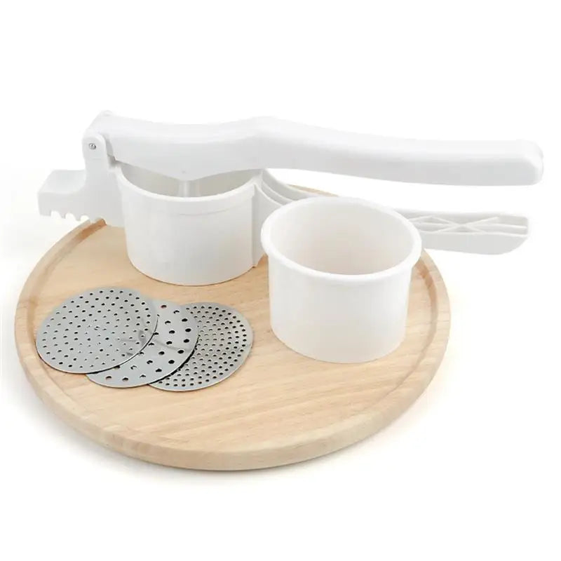 White Potato Ricer Stainless Steel Puree Fruit Vegetable Press Maker Manual Food Ricer Fruit Masher for Kitchen DC05 Peaceful Pleasures Health and Wellness