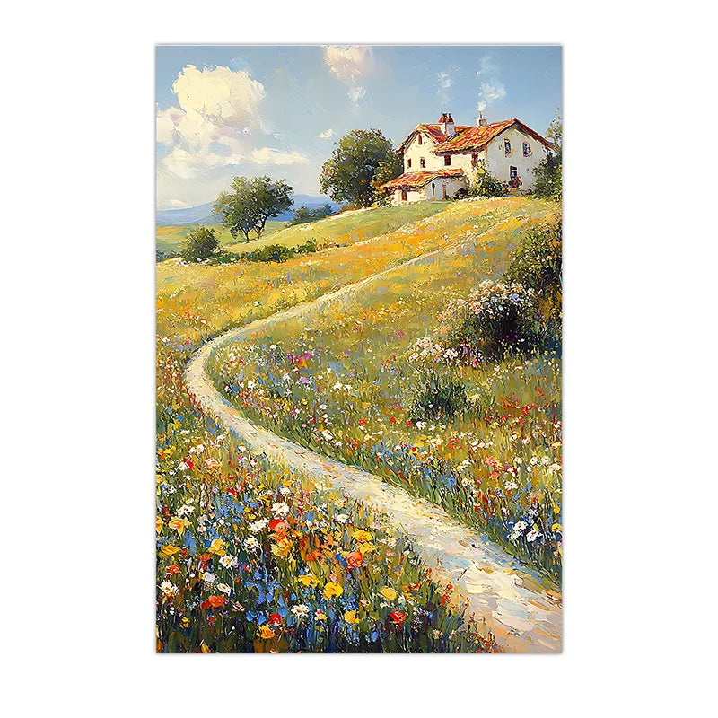 Landscape Wall Art, Nordic Plant Canvas Painting, Wildflower Botanical Meadow Poster Print for Bedroom Living Room Wall Decor Peaceful Pleasures Health and Wellness 02 50x70cm NoFrame China Mainland