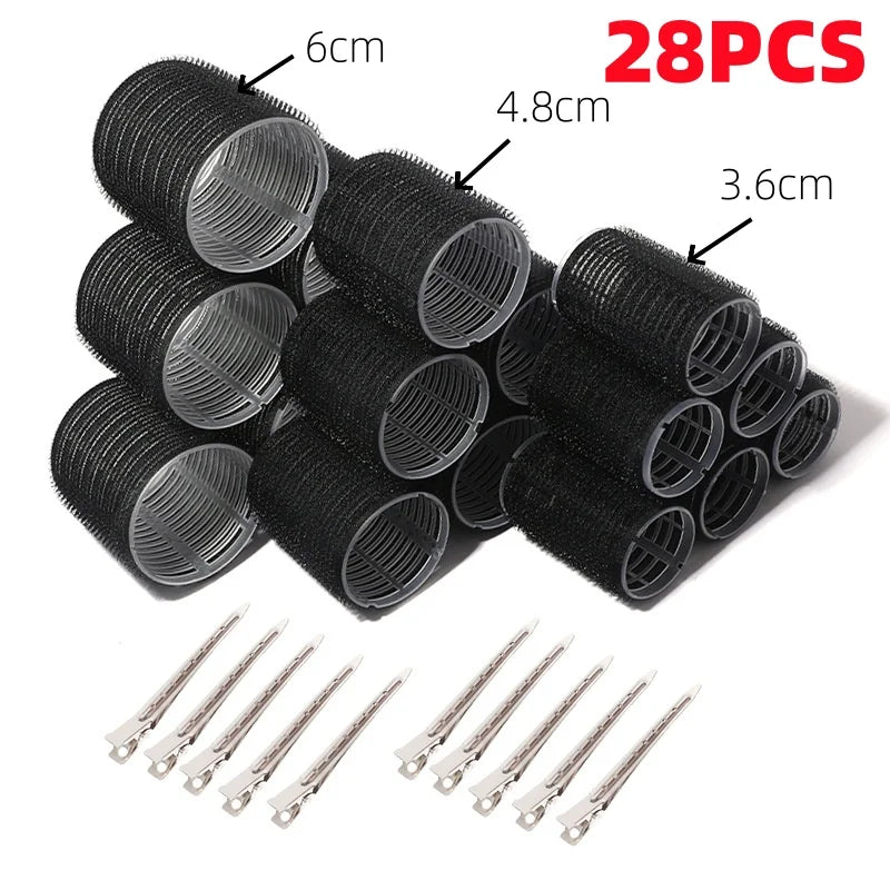 28-Piece Heatless Hair Roller Set | 3 Sizes Self-Grip Curlers