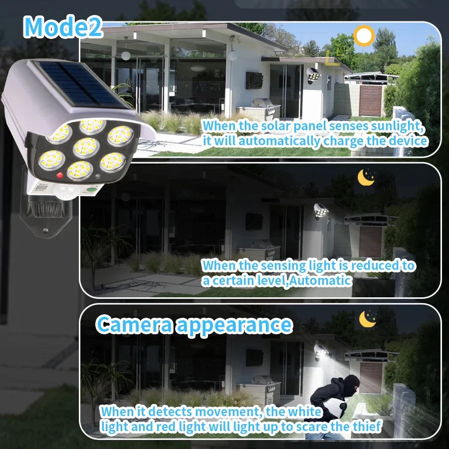 77 LED Solar Motion Sensor Light with Dummy Camera – IP65