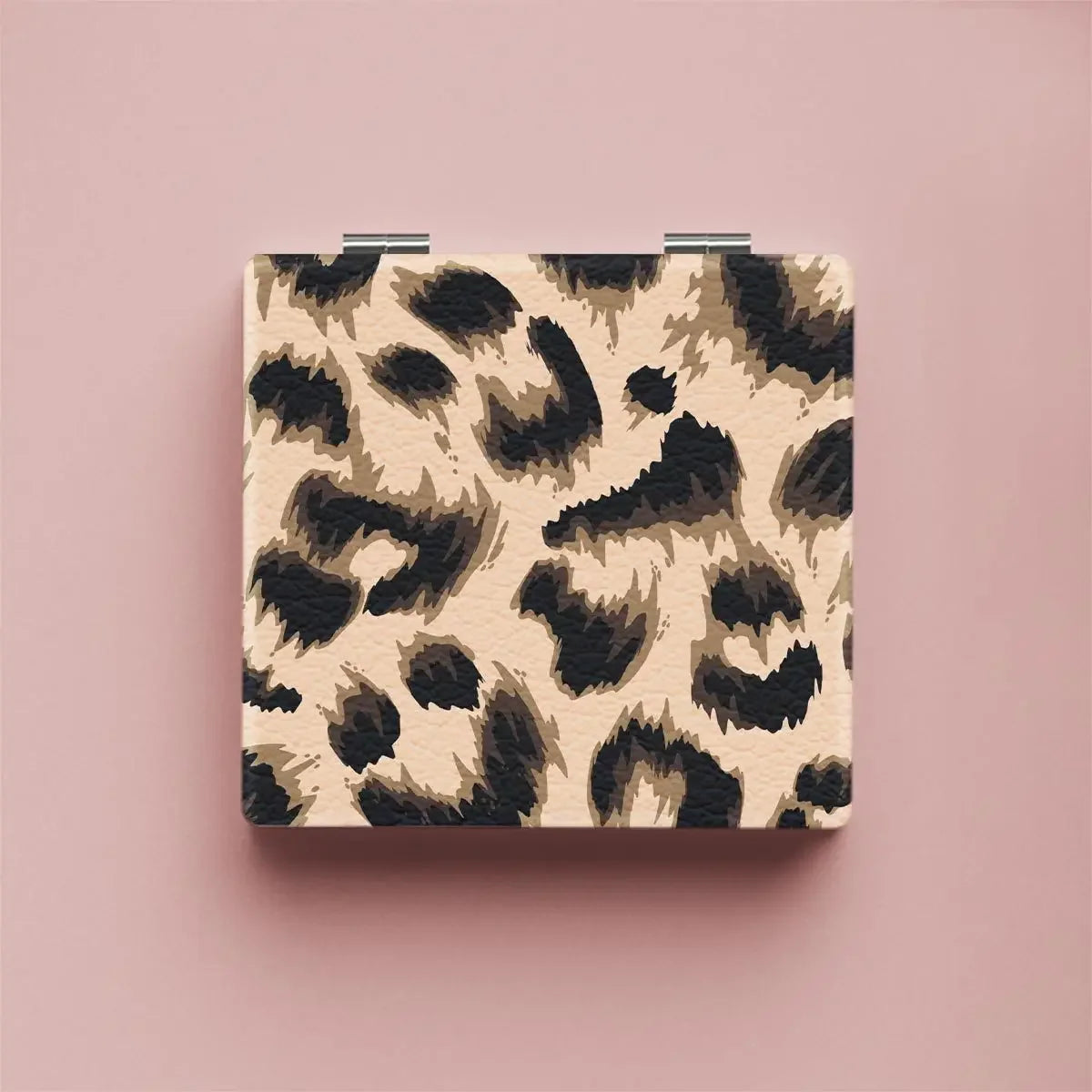 Portable Leopard Print Makeup Mirror Square Folded Double Sided Mirror for Women Girls Dormitory Home Travel Gift Mini Mirror Peaceful Pleasures Health and Wellness