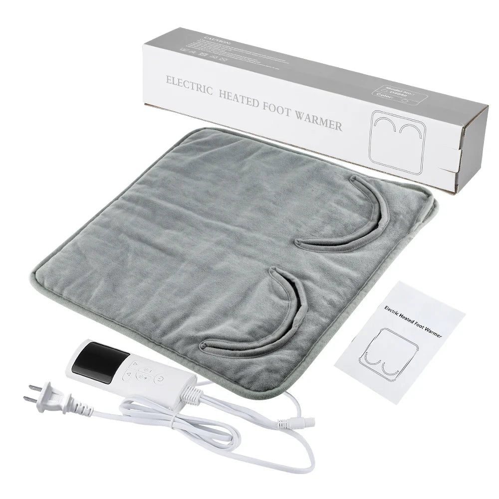 AFDEAL Electric Heated Foot Warmer Mat – Washable Plush 75W