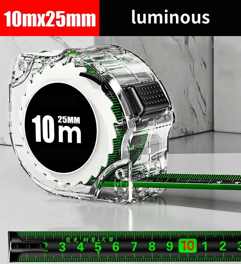 FHUAMR 10M Fluorescent Steel Tape Measure – Drop-Proof